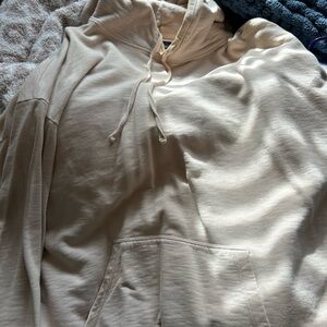 ALLSAINTS tan hoodie with side zip